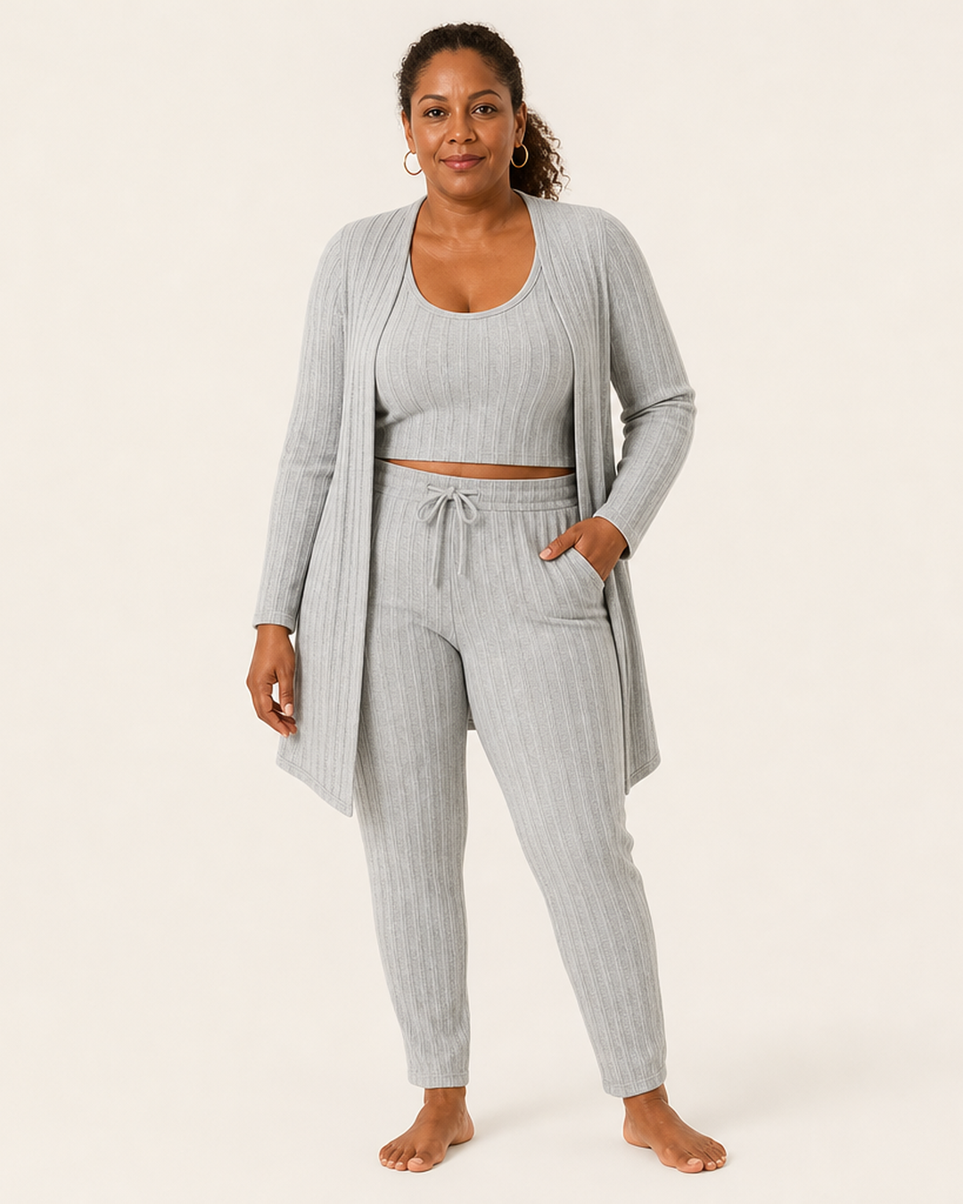 Damespyjama | set met vest en mouwloos topje