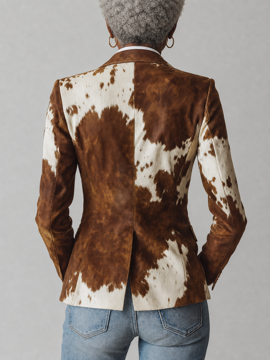 Jumoke | Vintage Cow Print Eco-Friendly Blazer