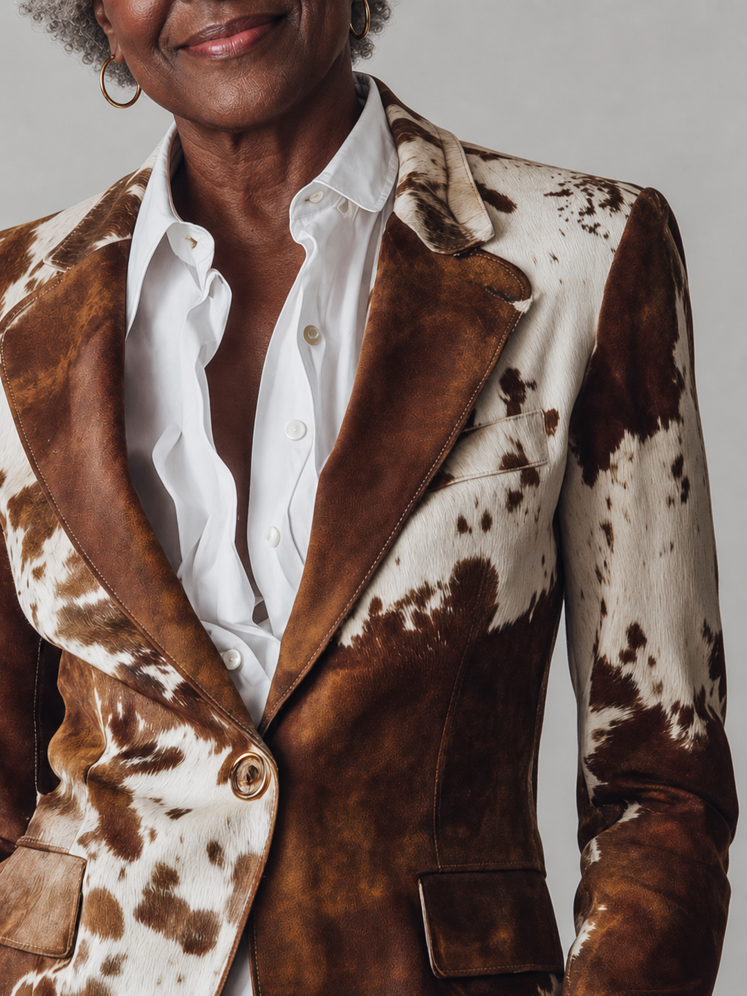 Jumoke | Vintage Cow Print Eco-Friendly Blazer