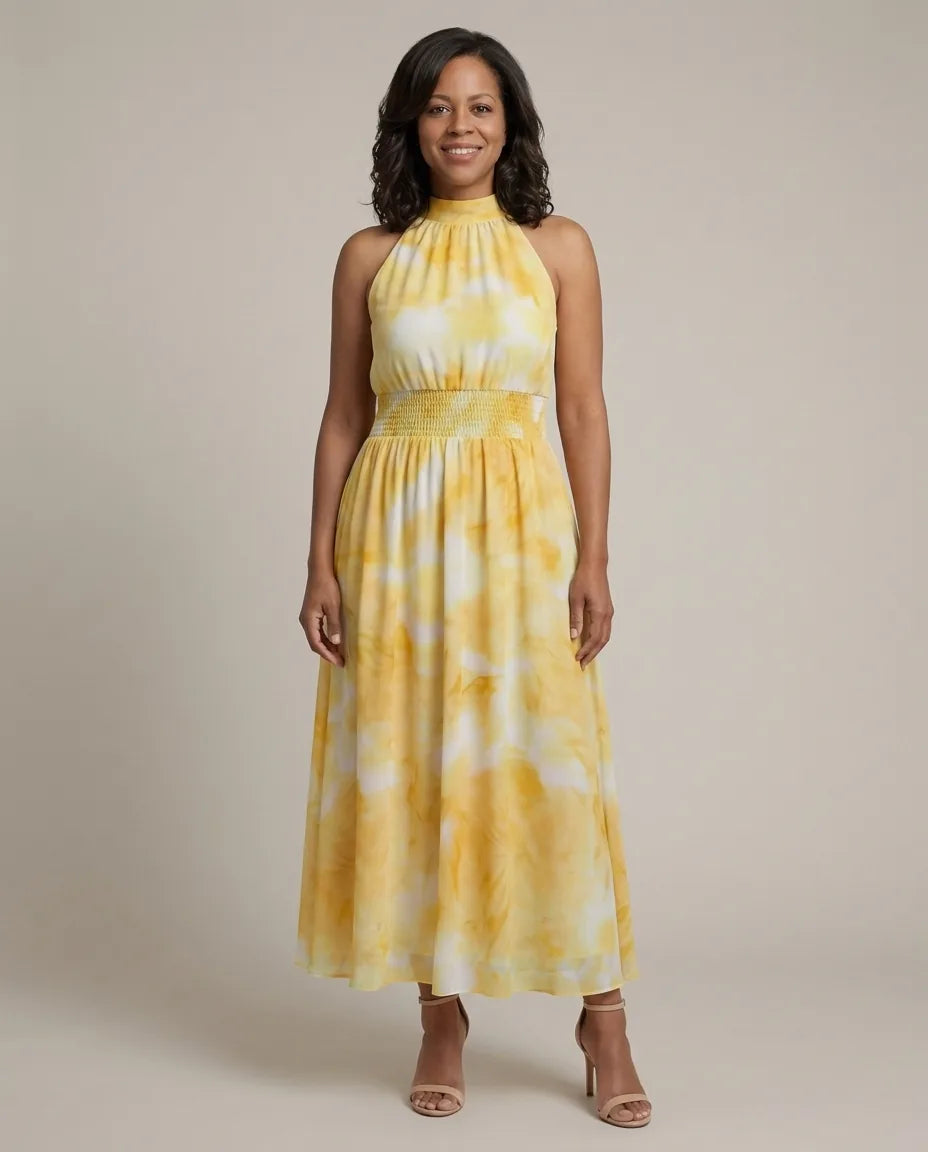 Willow | Gathered Halter Midi Dress