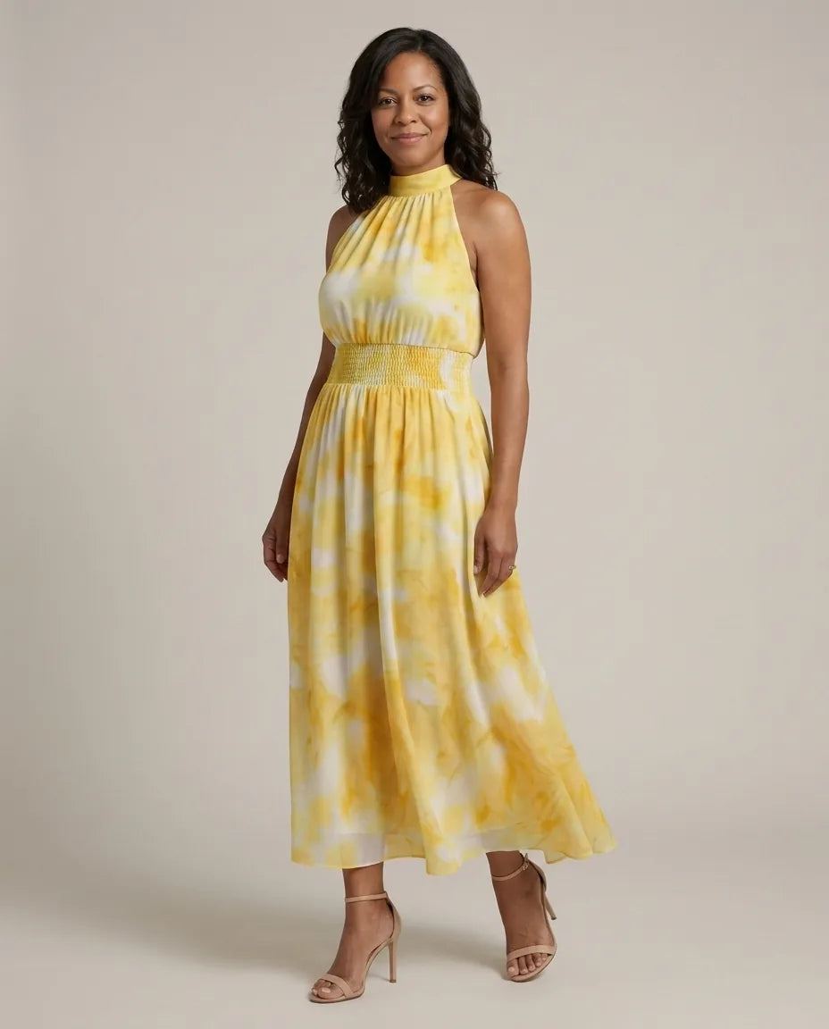Willow | Gathered Halter Midi Dress