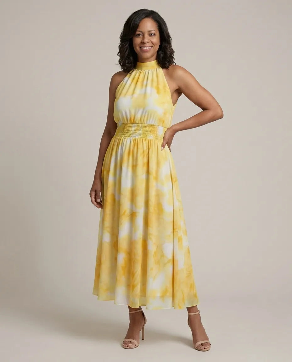 Willow | Gathered Halter Midi Dress