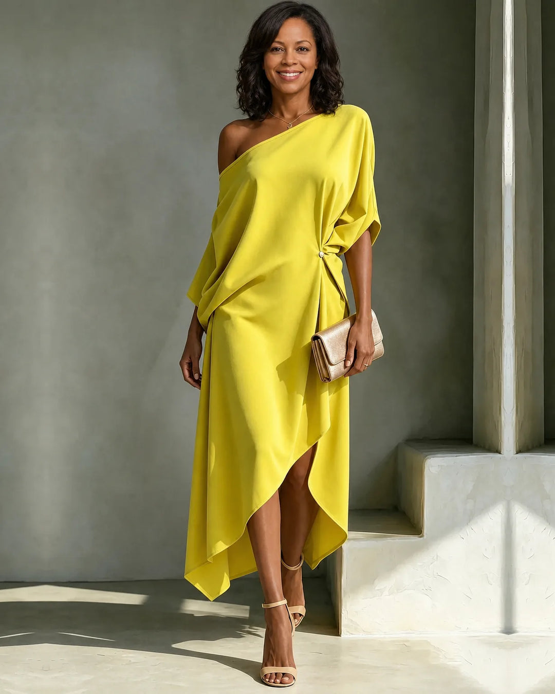 Noor | Asymmetrical Draped Dress