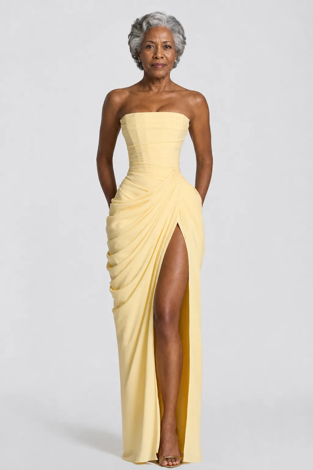 Yinka | Bustier Maxi Dress with Side Slit
