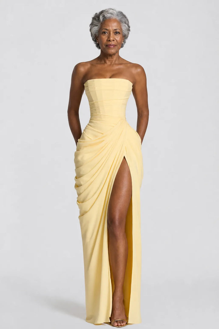 Yinka | Bustier Maxi Dress with Side Slit