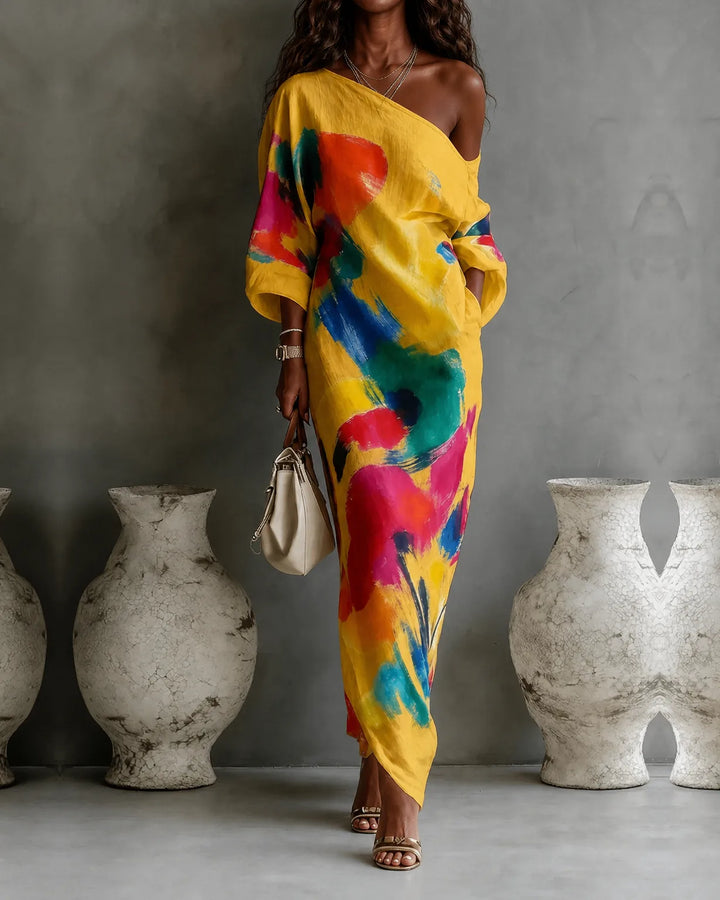Davina | Abstract Print Maxi Dress