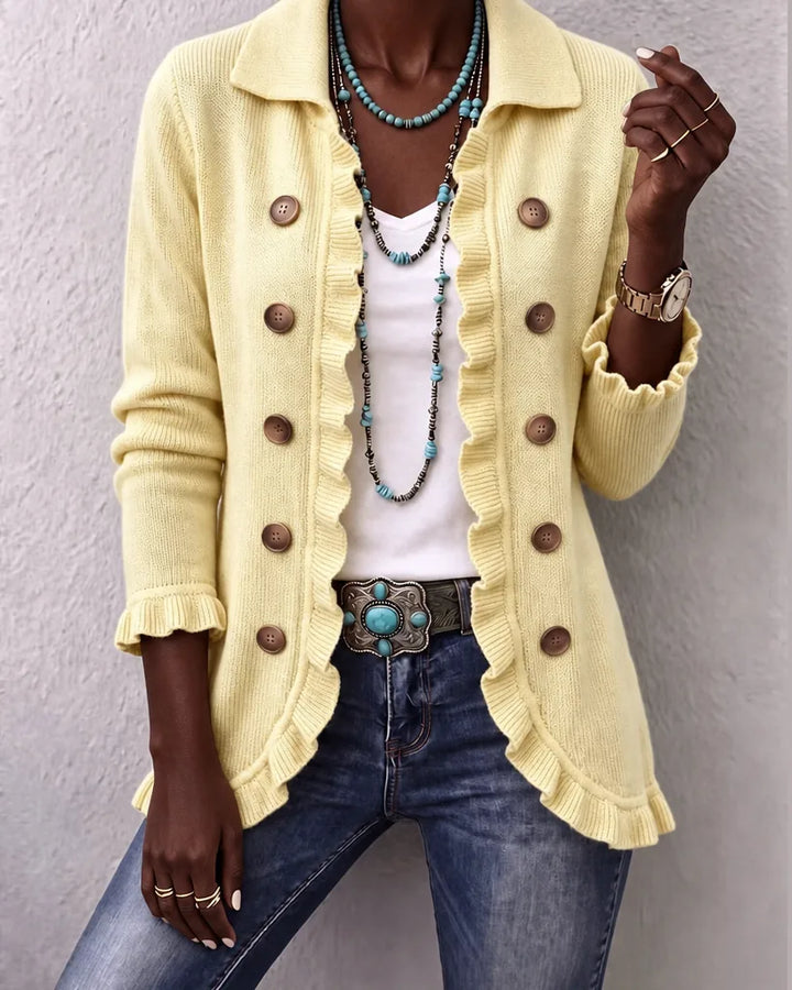 Ubah | Yellow Vintage Ruffle Knit Jacket