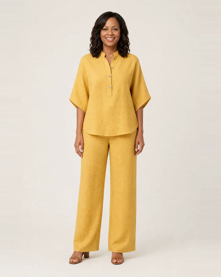 Zerah | Linen Two-Piece Set — Yellow