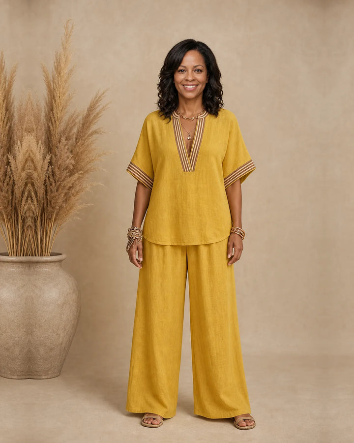 Marisa | Textured Top & Wide-Leg Set