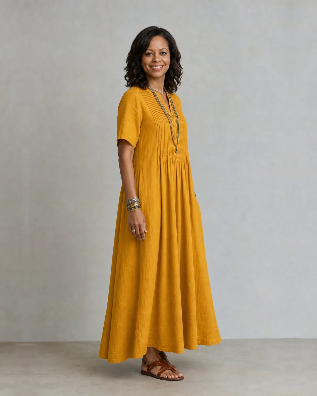 Livia Pintuck Maxi Dress