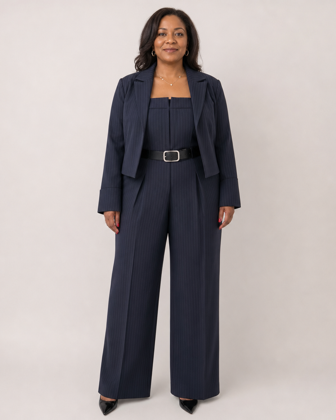 Zara | Tweedelige Set met Wijde Broek en Cropped Blazer