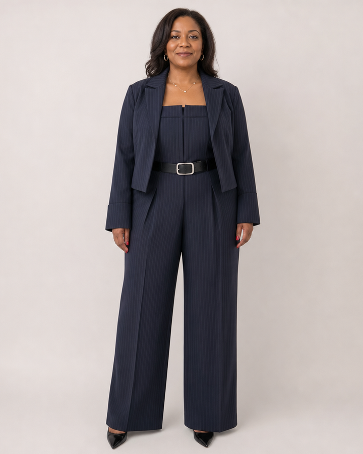 Zara | Tweedelige Set met Wijde Broek en Cropped Blazer