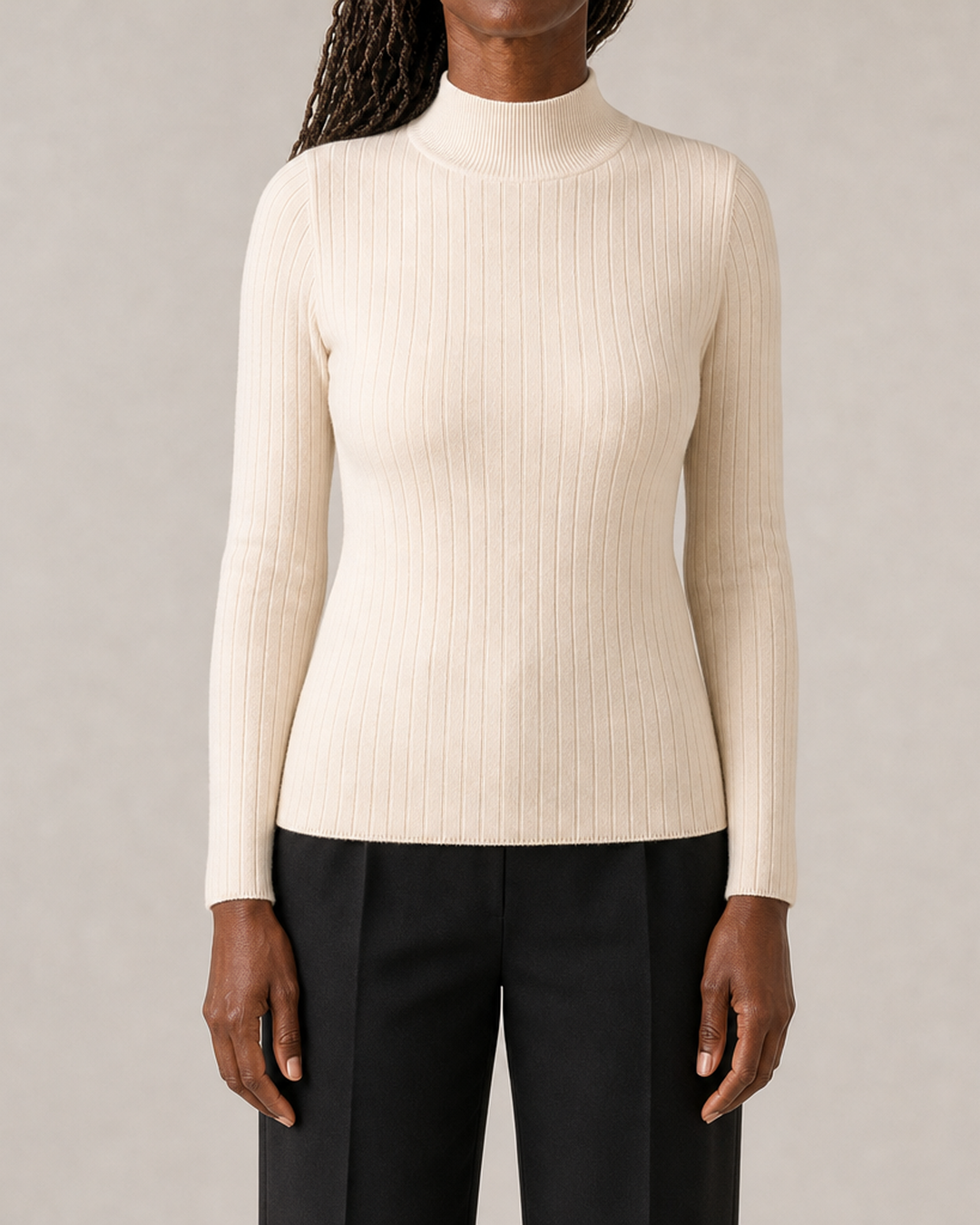Zayenna Slim Fit Half Turtleneck Knit Top