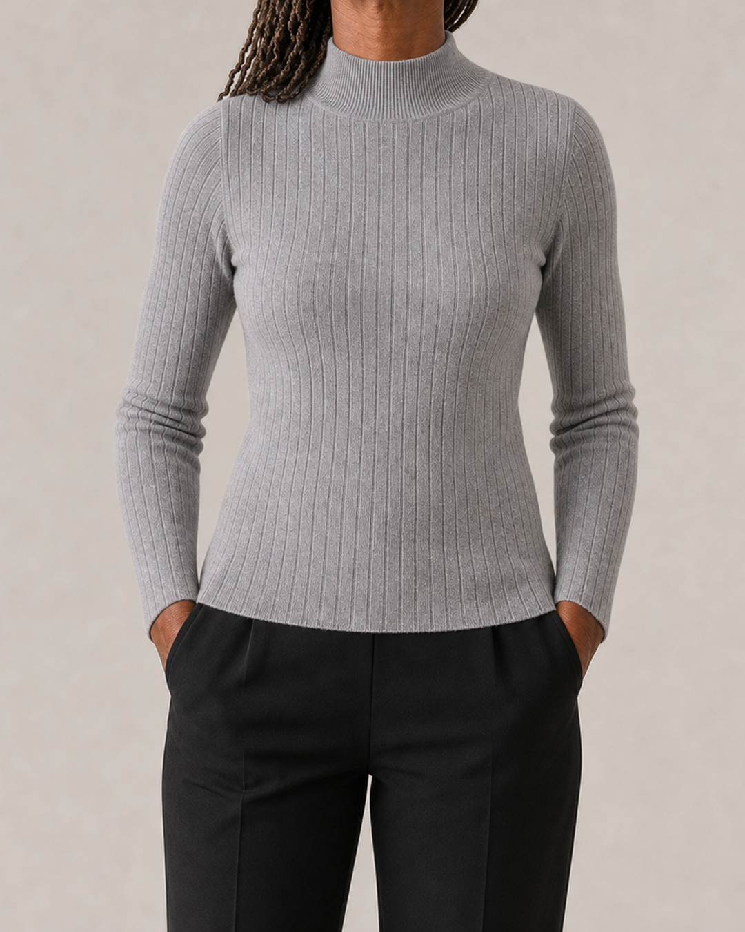 Zayenna Slim Fit Half Turtleneck Knit Top