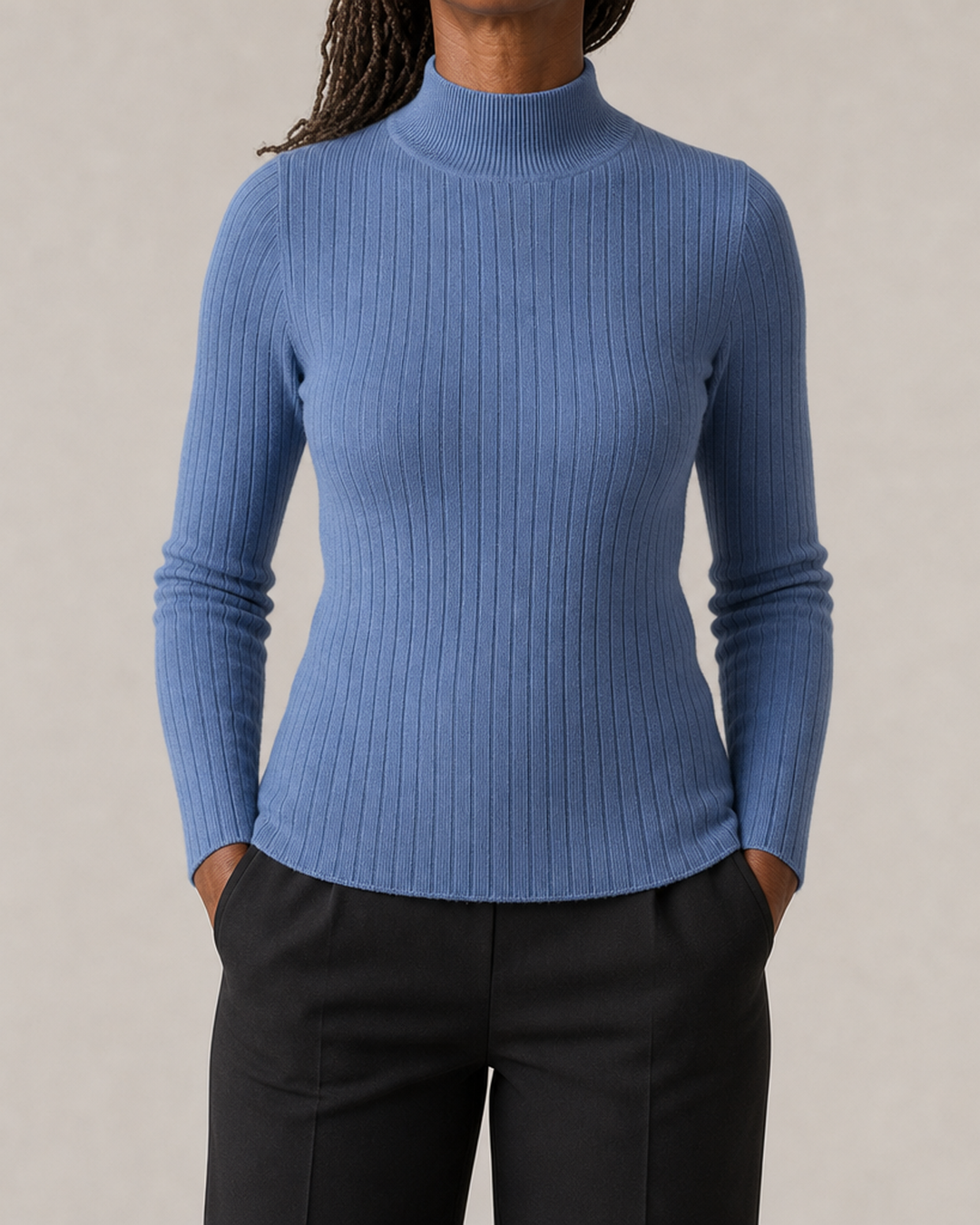 Zayenna Slim Fit Half Turtleneck Knit Top