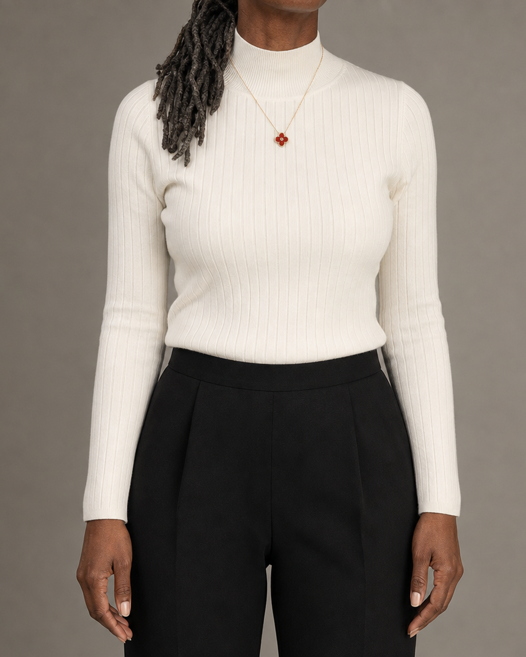 Zayenna Slim Fit Half Turtleneck Knit Top