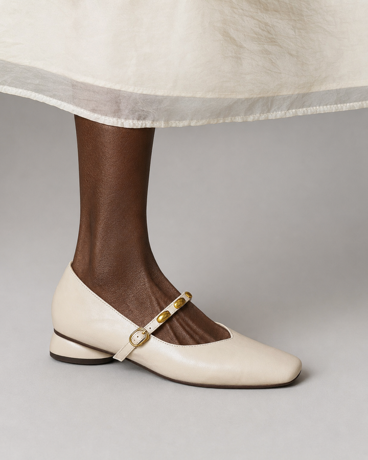 Luella | Genuine Leather Flats - Beige