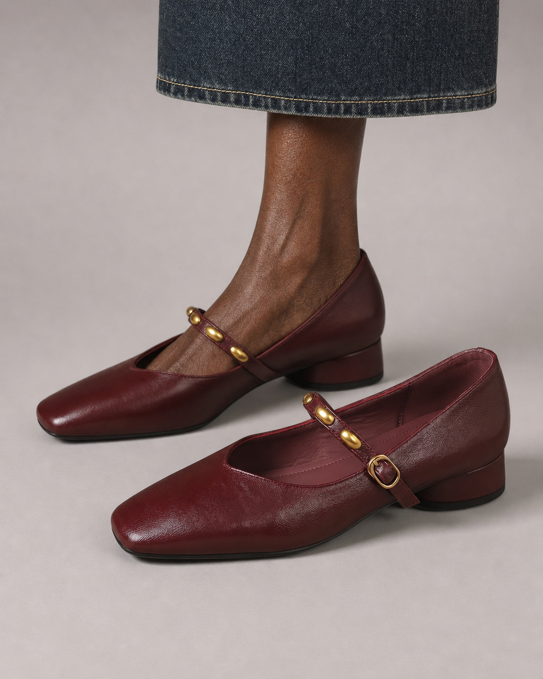 Luella | Genuine Leather Flats - Claret